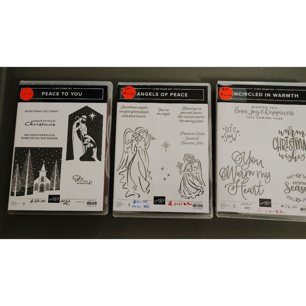 Stampin' Up! Encircled In Warmth, Angels Of Peace & Peace To You Cling Stamps